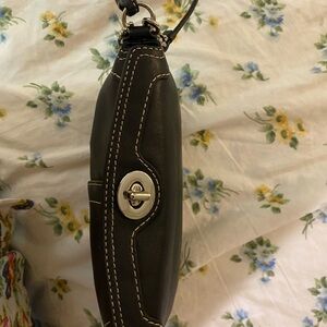 Coach Turnlock Wristlet  black leather one owner
